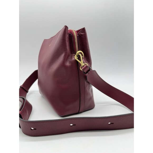 RADLEY Dukes Place pebbled leather middle compartment crossbody bag - BURGUNDY - Picture 8 of 15
